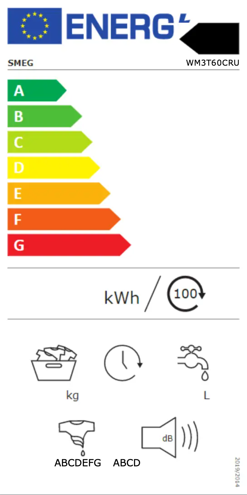 Page 1 de la notice Manuel utilisateur Smeg WM3T60CRU