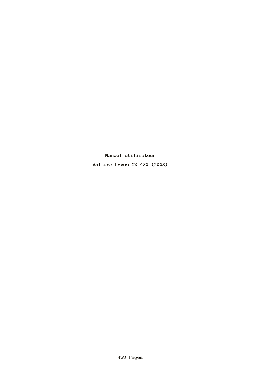 Page 1 de la notice Manuel utilisateur Lexus GX 470 (2008)