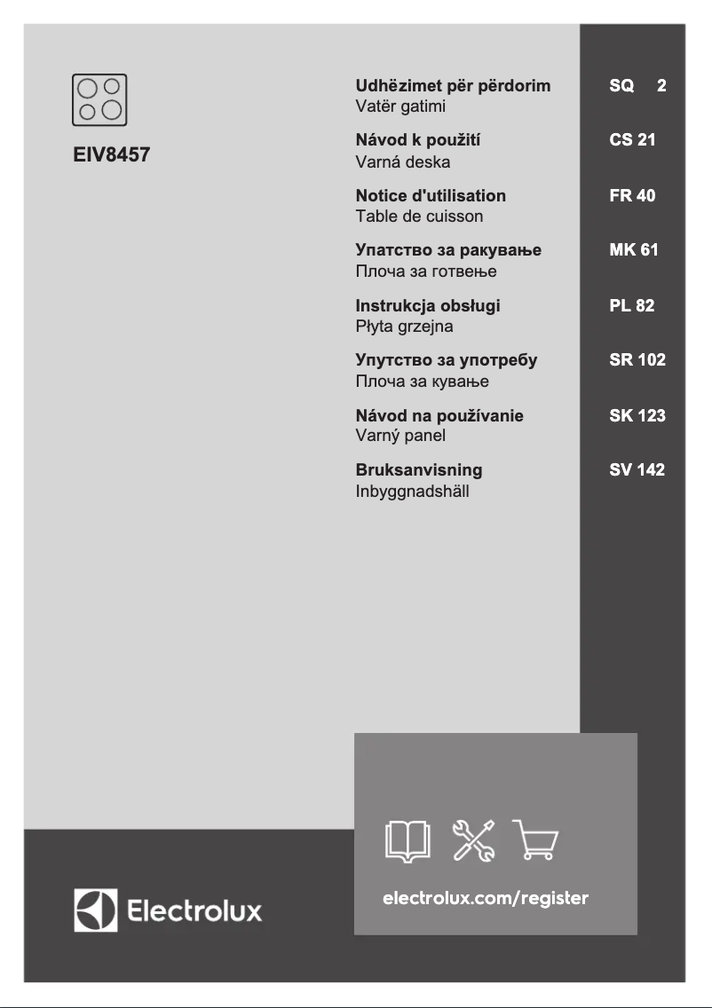 Page 1 de la notice Manuel utilisateur Electrolux EIV8457