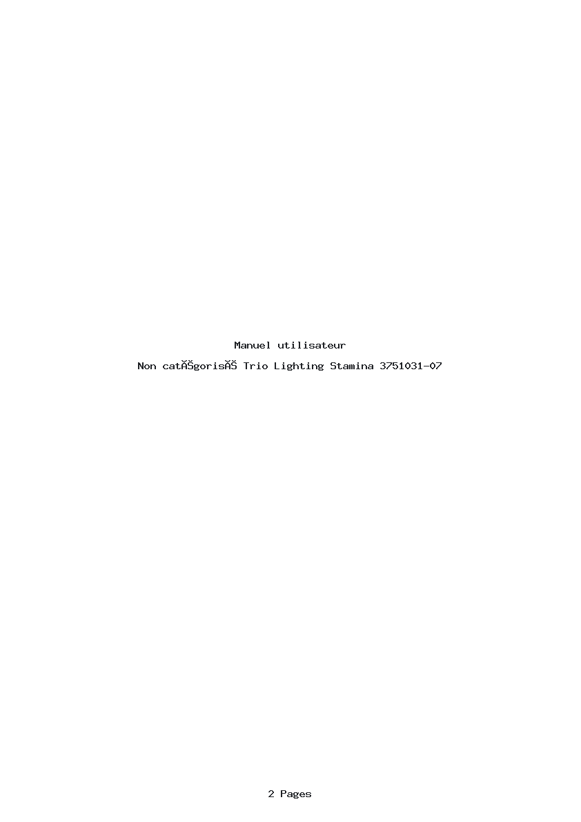 Page 1 de la notice Manuel utilisateur Trio Lighting Stamina 3751031-07
