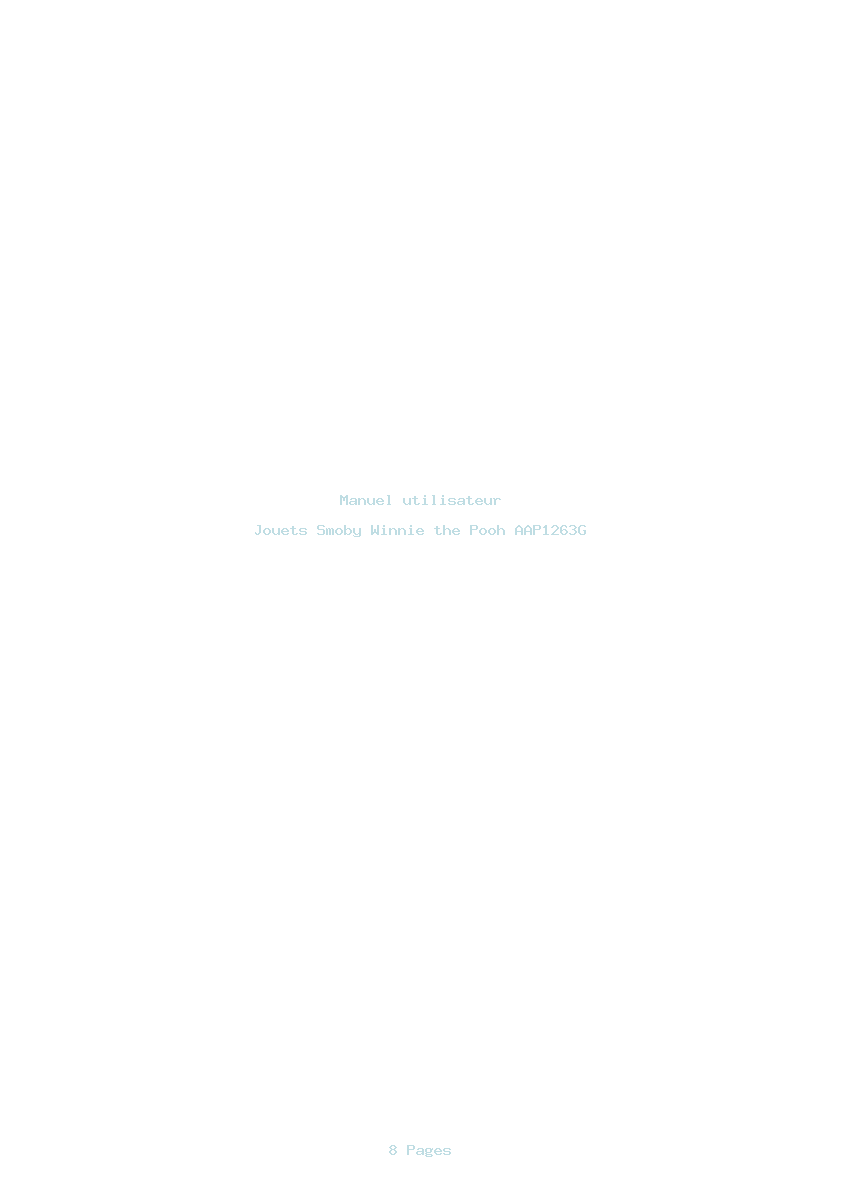Page 1 de la notice Manuel utilisateur Smoby Winnie the Pooh AAP1263G