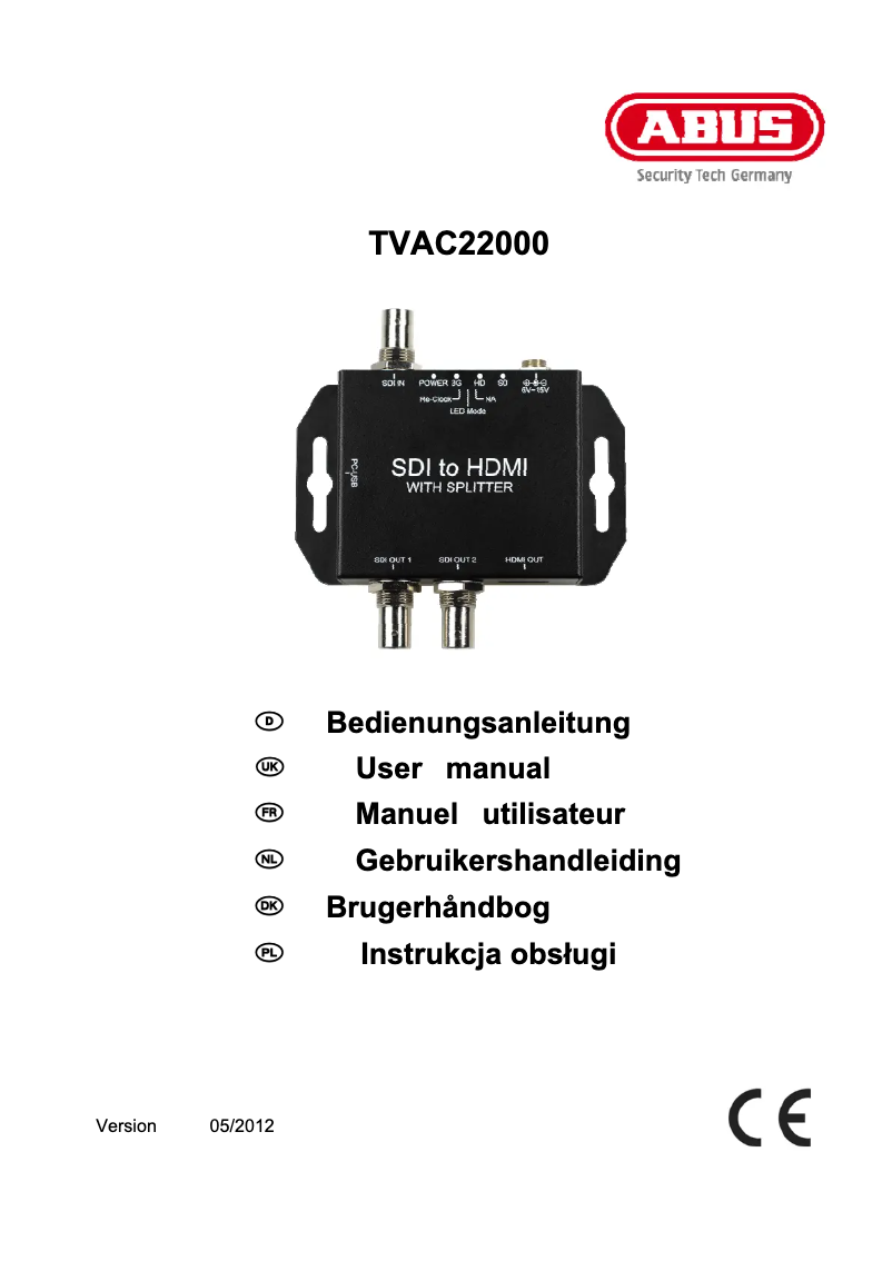 Page 1 de la notice Manuel utilisateur Abus TVAC22000
