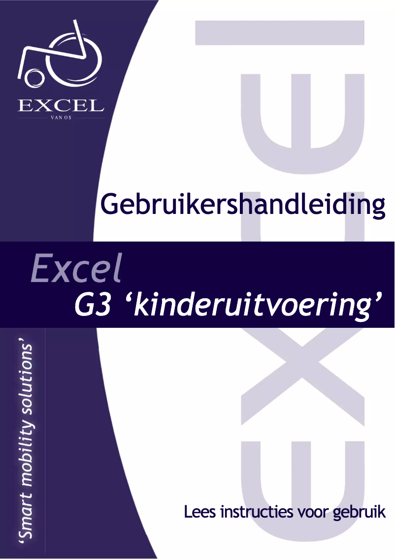 Page 1 de la notice Manuel utilisateur Van Os Excel G3 Kids