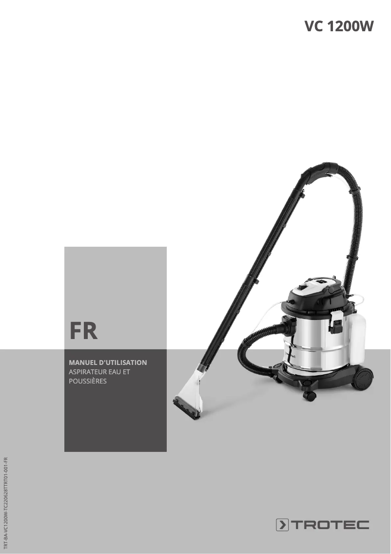 Page 1 de la notice Manuel utilisateur Trotec VC 1200W