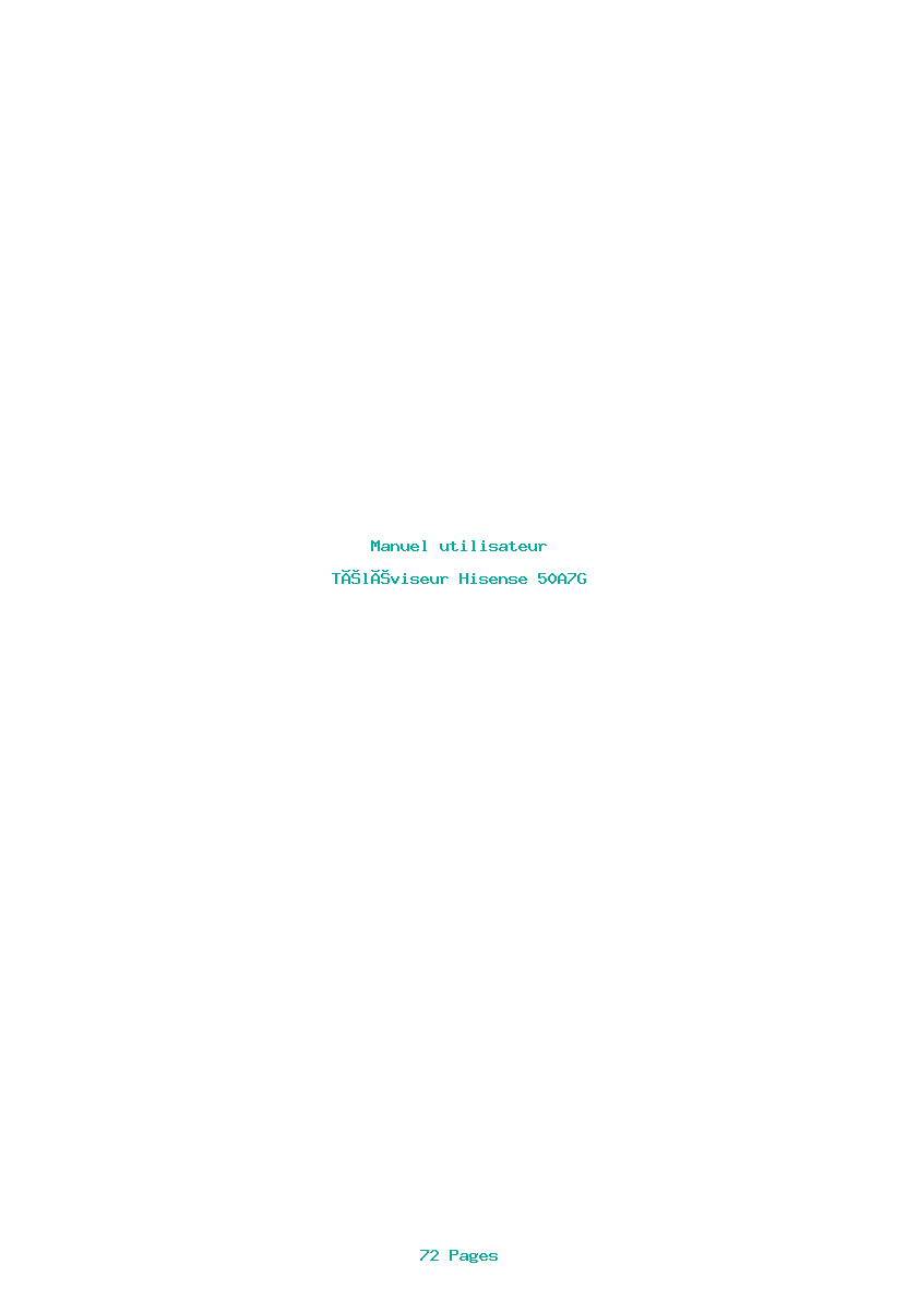 Page 1 de la notice Manuel utilisateur Hisense 50A7G