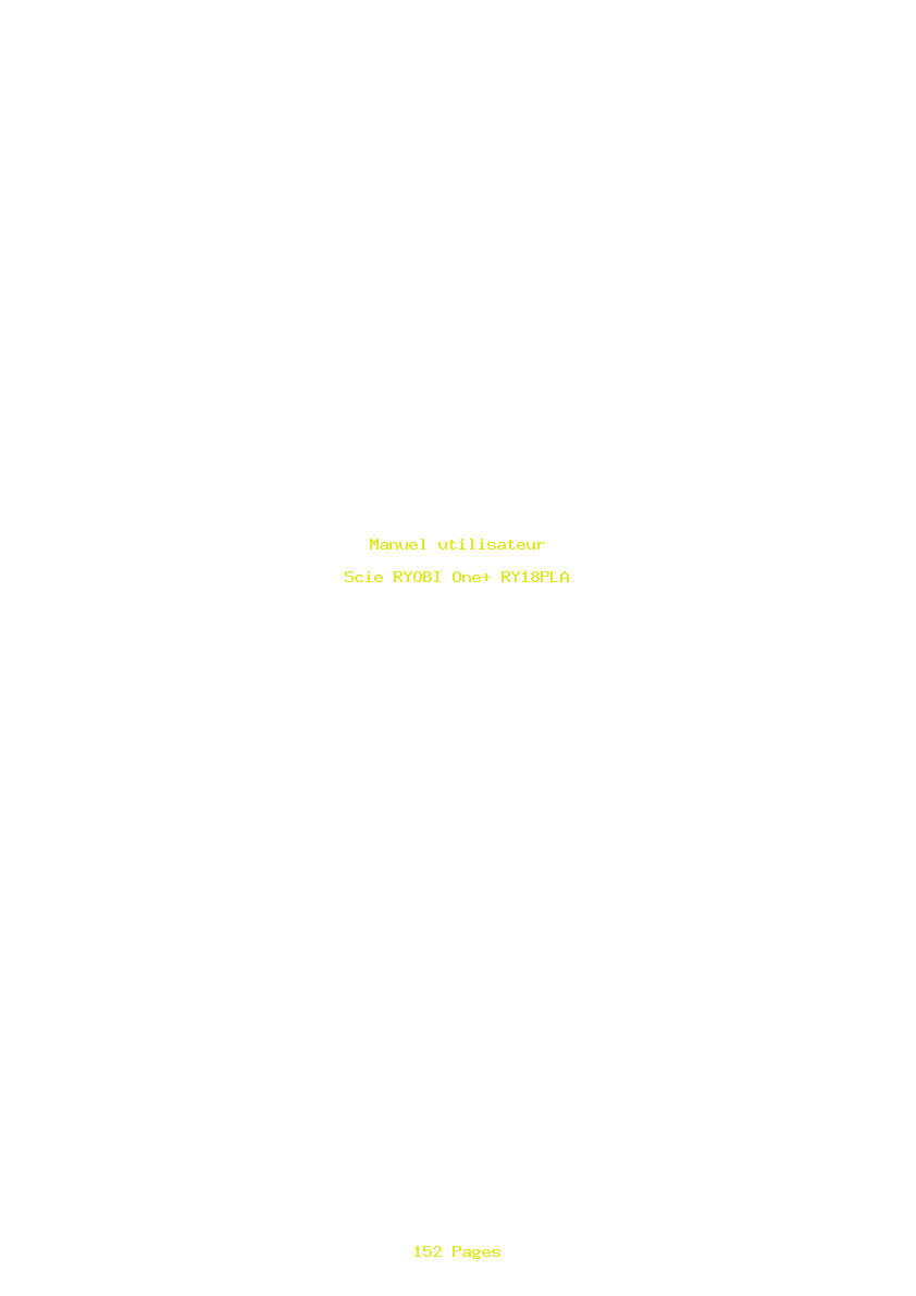 Page 1 de la notice Manuel utilisateur RYOBI One+ RY18PLA