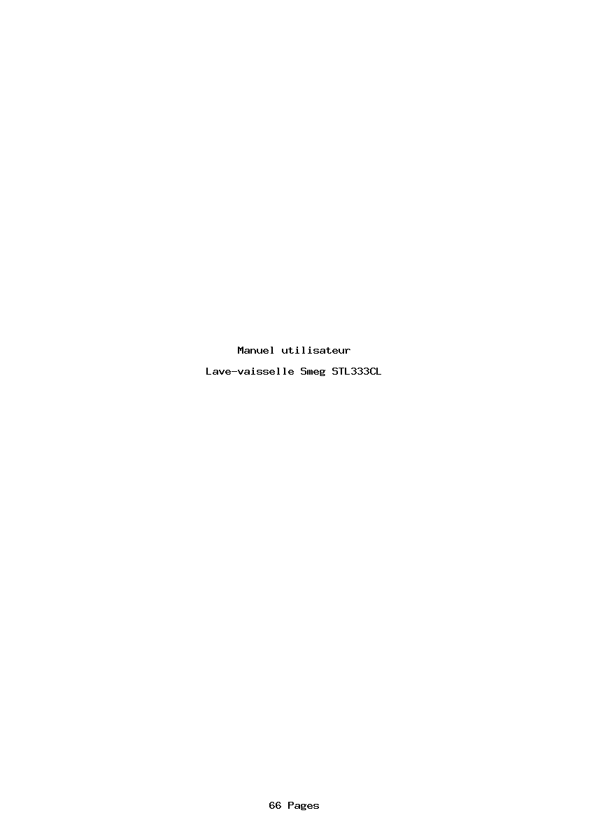 Page 1 de la notice Manuel utilisateur Smeg STL333CL