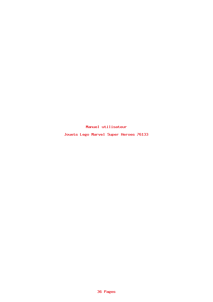 Page 1 de la notice Manuel utilisateur Lego Marvel Super Heroes 76133