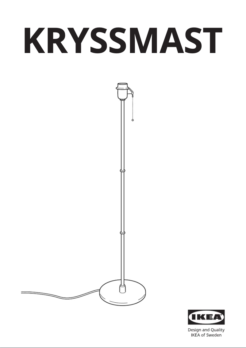 Page 1 de la notice Manuel utilisateur Ikea KRYSSMAST 904.041.05
