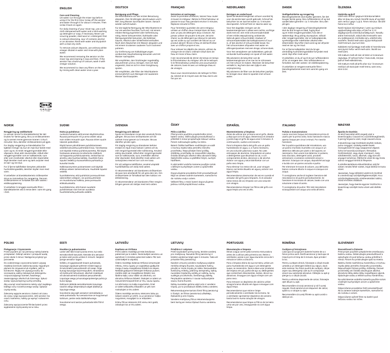 Page 1 de la notice Mode d'emploi Ikea SALJEN