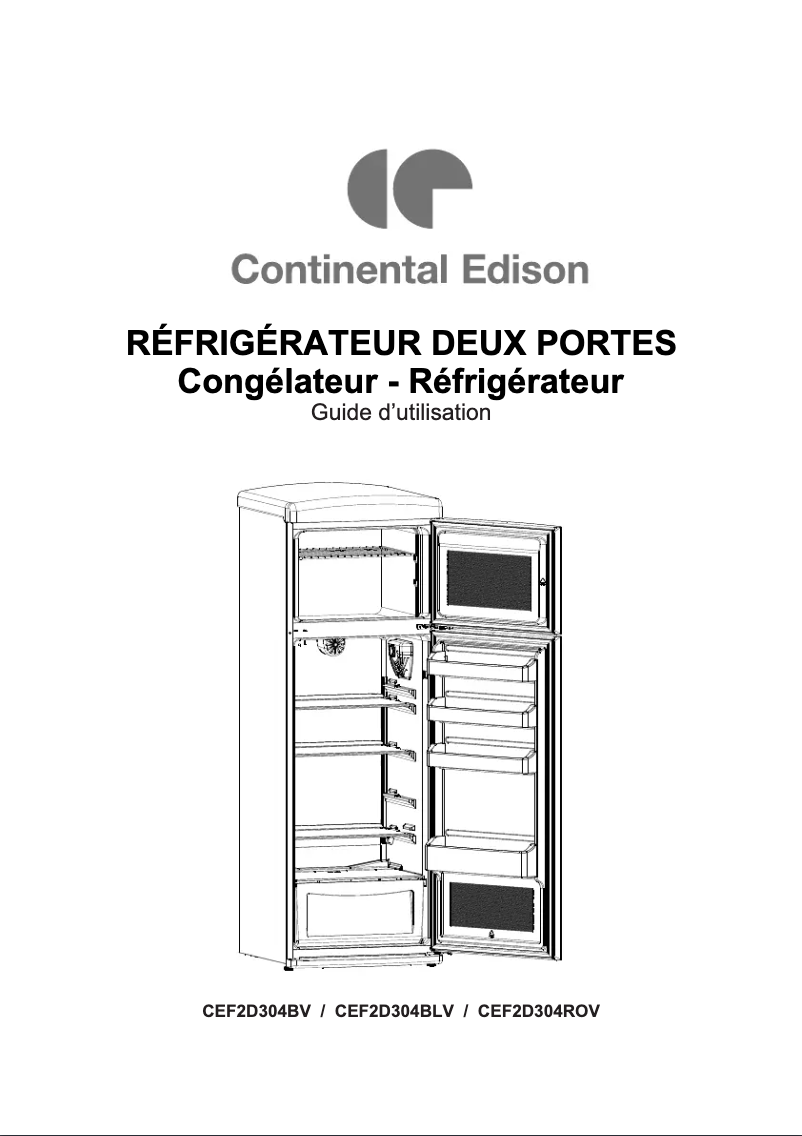 Page 1 de la notice Manuel utilisateur Continental Edison CEF2D304BV