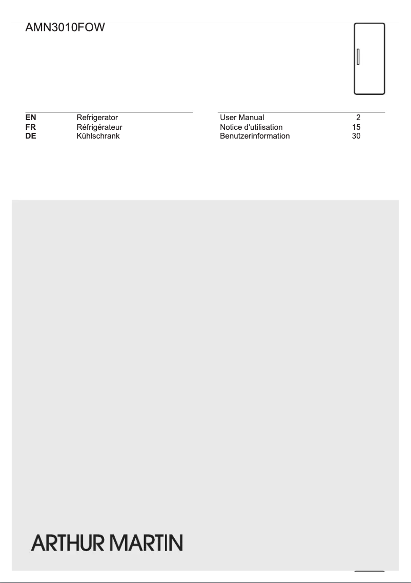 Página 1 del manual Manual de usuario Arthur Martin AMN3010