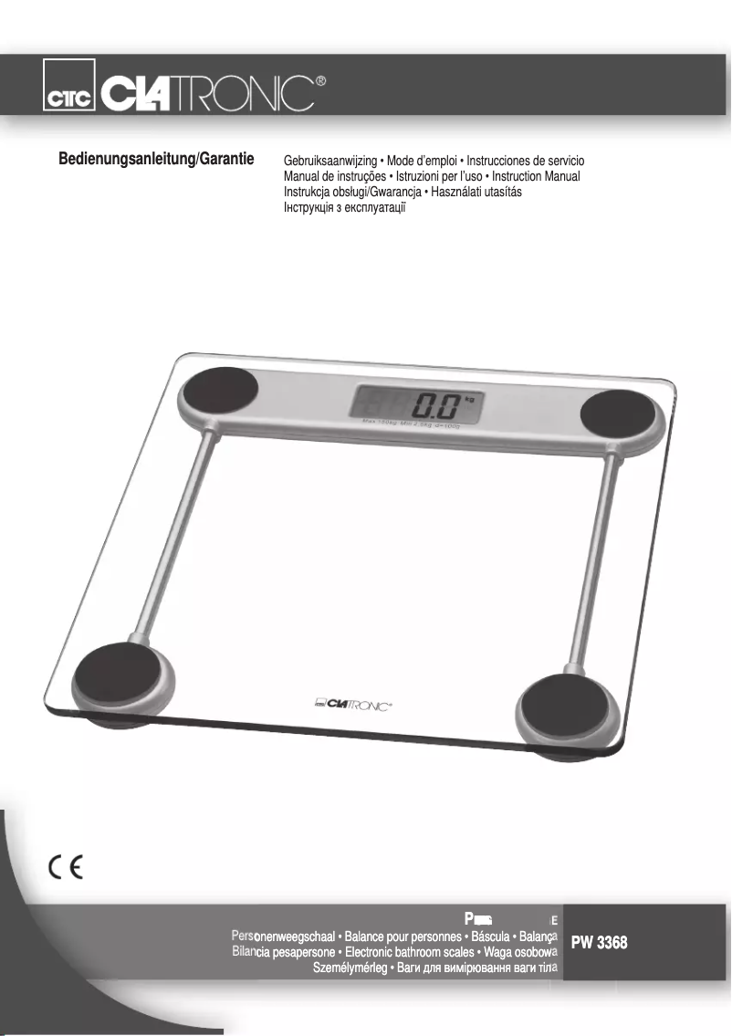 Page 1 de la notice Manuel utilisateur Clatronic PW 3368