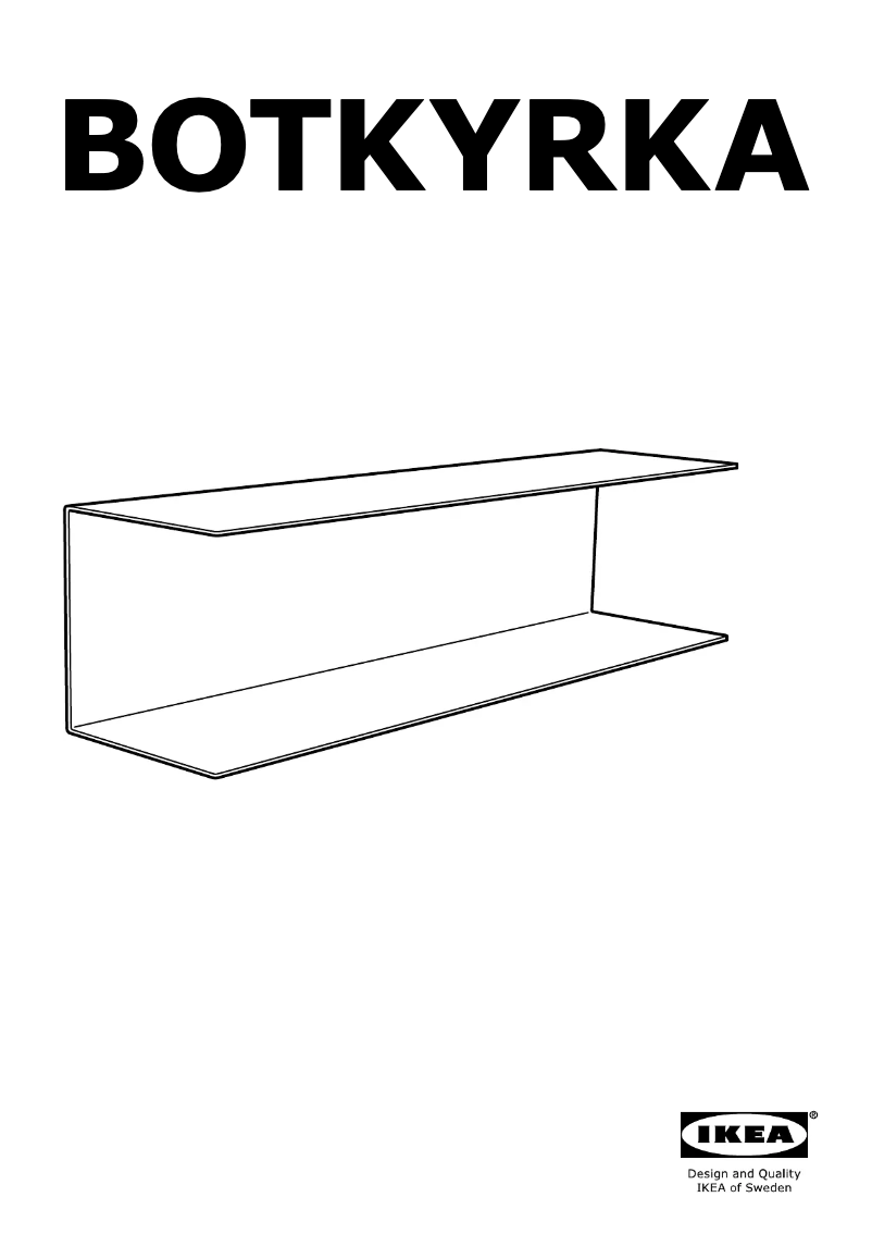 Page 1 de la notice Instructions / montage Ikea BOTKYRKA