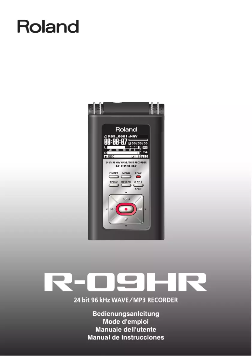 Page 1 de la notice Manuel utilisateur Roland R-09HR