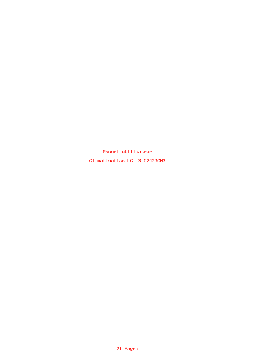 Page 1 de la notice Manuel utilisateur LG LS-C2423CM3