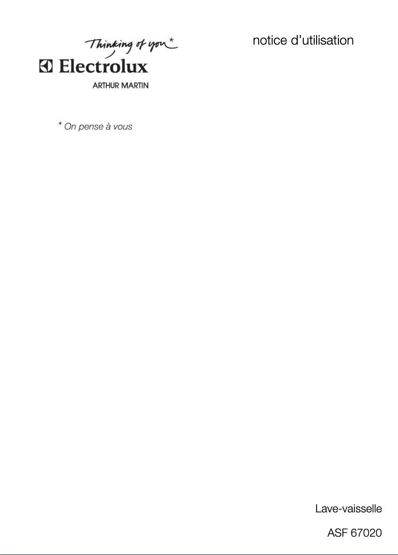 Page 1 of the manual User Manual Arthur Martin-Electrolux ASF 670