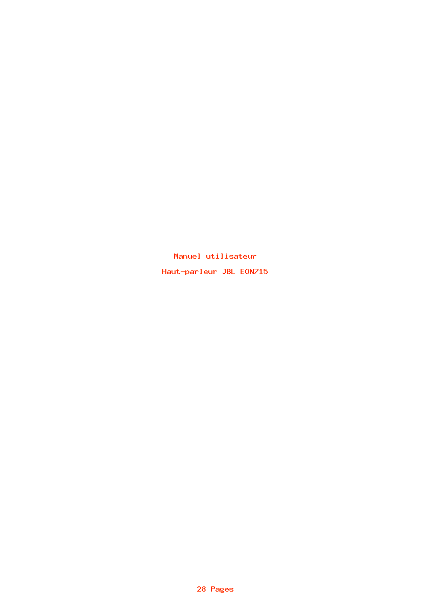 Page 1 de la notice Manuel utilisateur JBL EON715