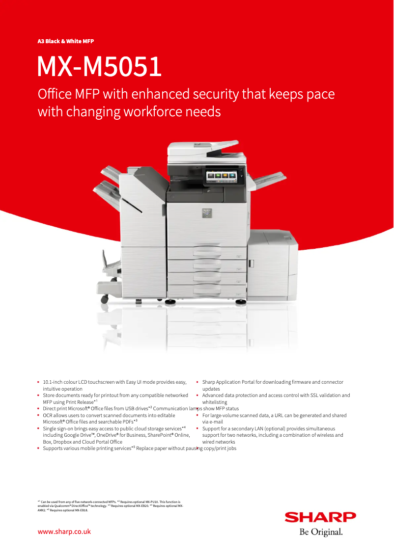 Página 1 del manual Ficha técnica Sharp MX-M5051