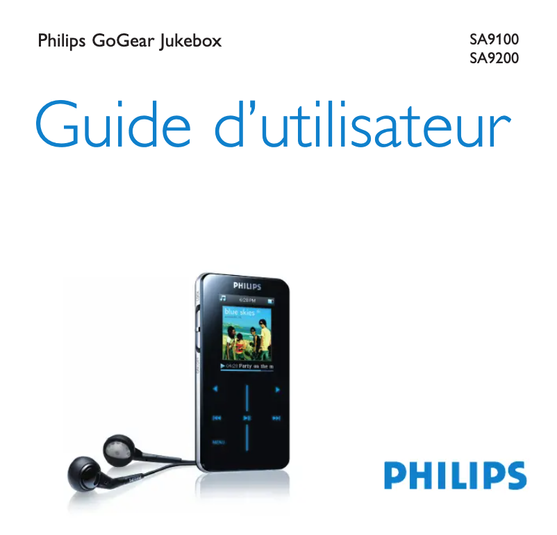 Page 1 de la notice Manuel utilisateur Philips GoGear SA9200