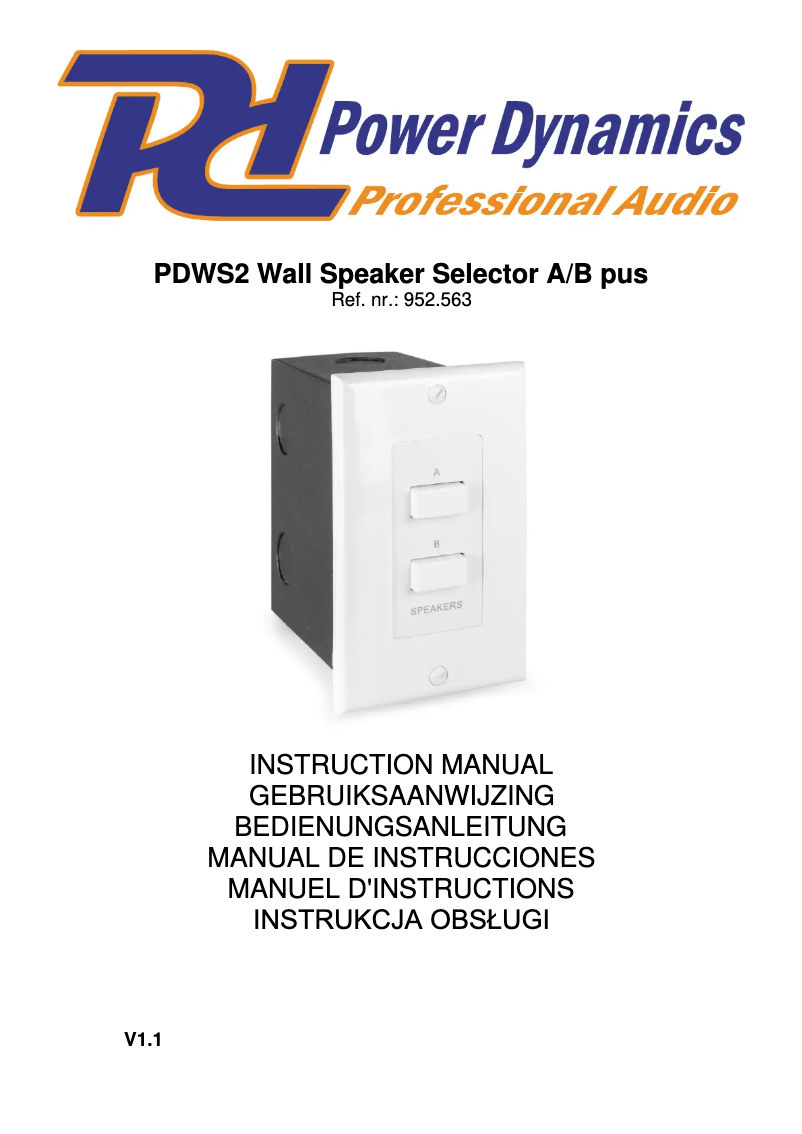 Page 1 de la notice Manuel utilisateur Power Dynamics PDWS2