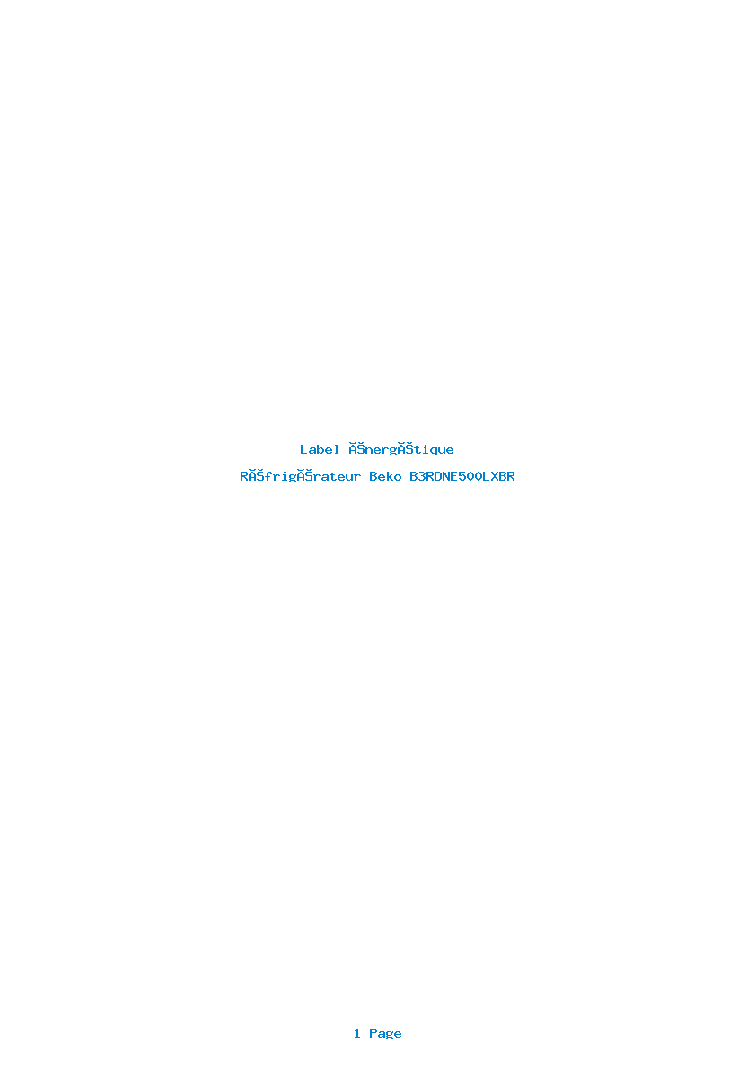 Image de la première page du manuel de l'appareil B3RDNE500LXBR