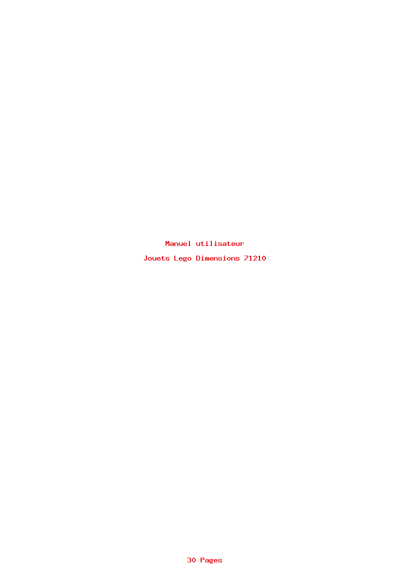 Page 1 de la notice Manuel utilisateur Lego Dimensions 71210