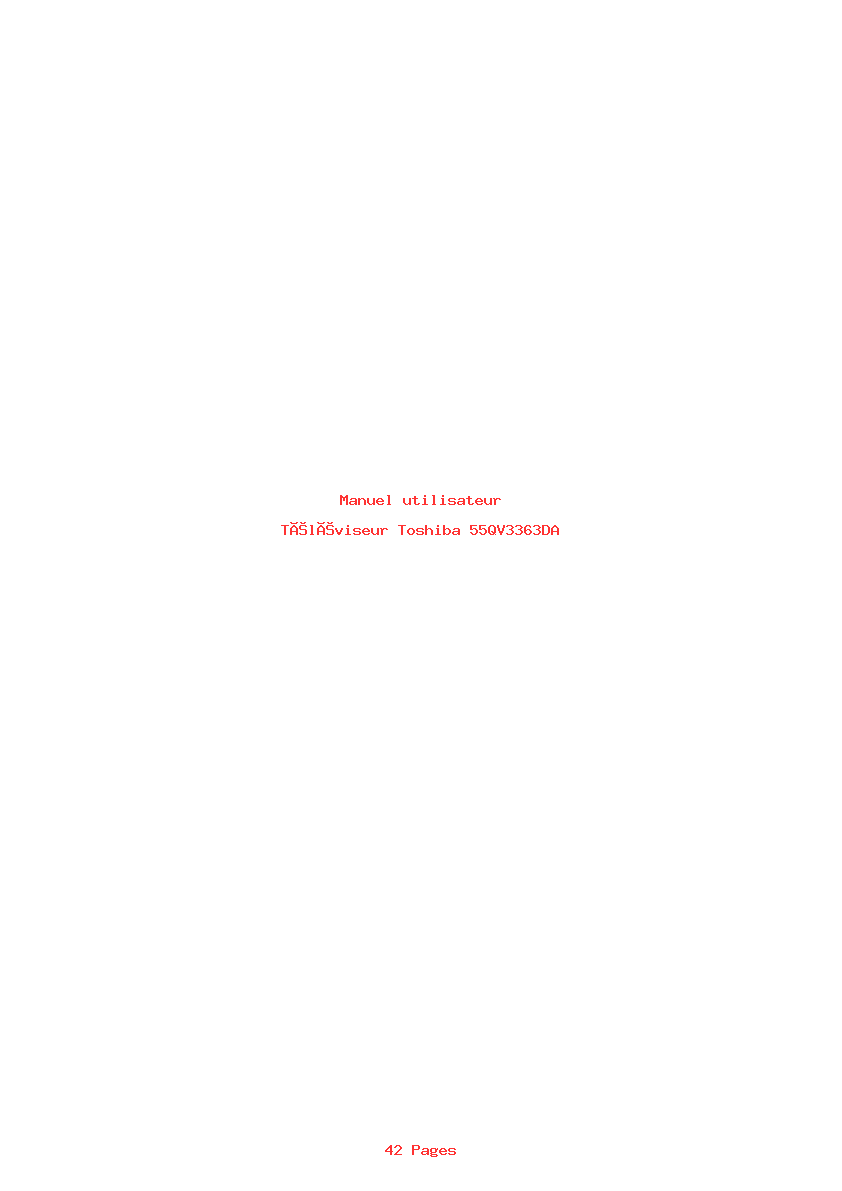 Page 1 de la notice Manuel utilisateur Toshiba 55QV3363DA