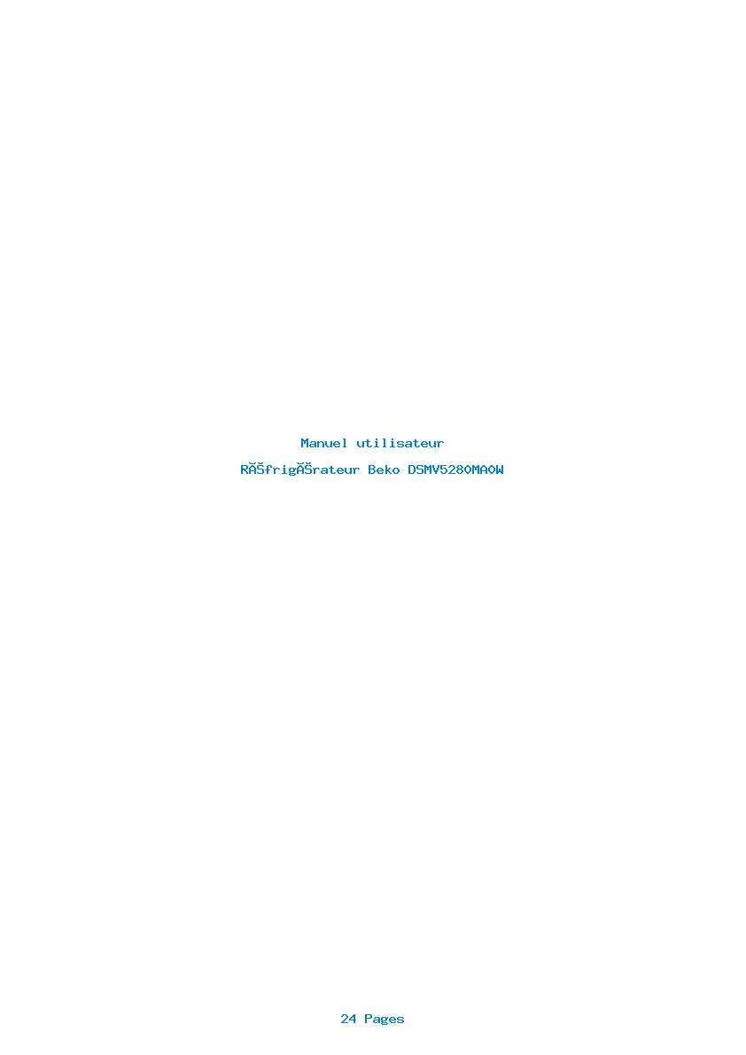 Page 1 de la notice Manuel utilisateur Beko DSMV5280MA0W