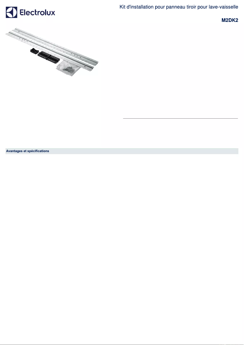 Página 1 del manual Ficha técnica AEG M2DK2