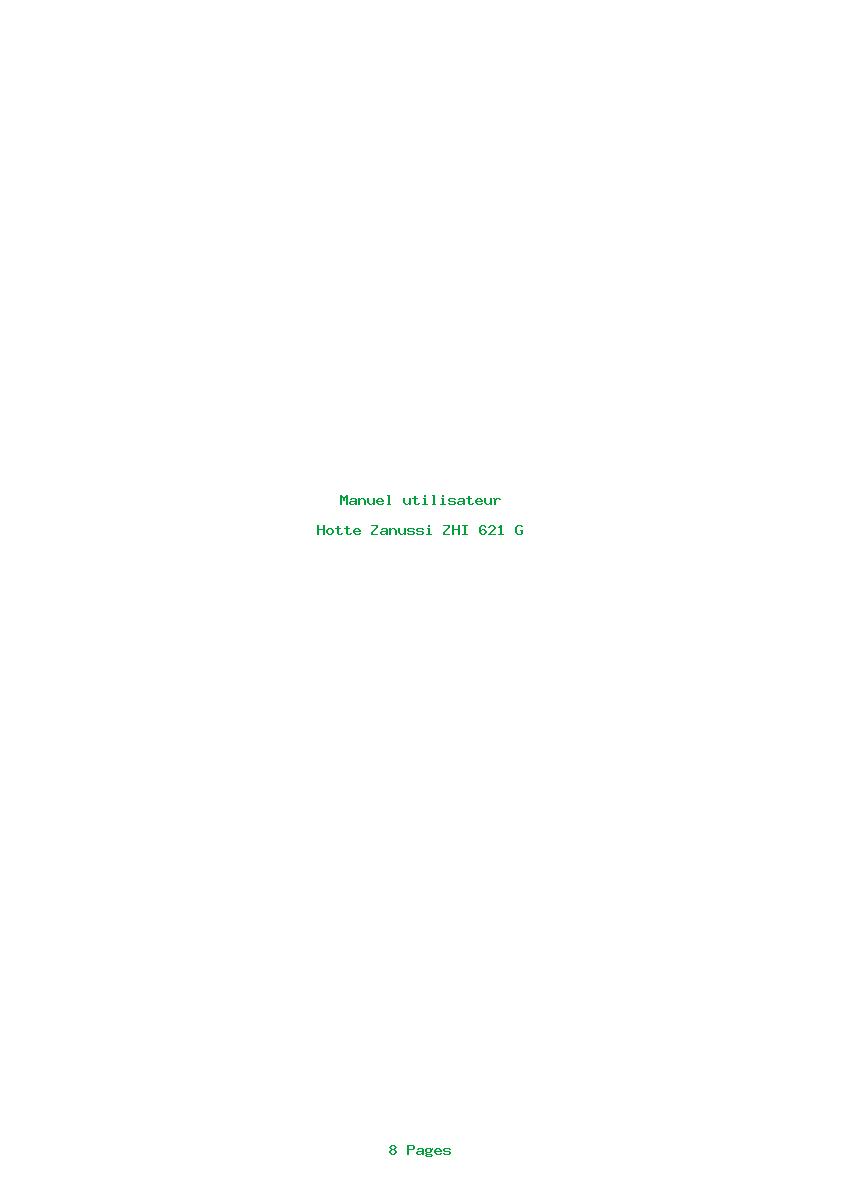 Page 1 de la notice Manuel utilisateur Zanussi ZHI 621 G