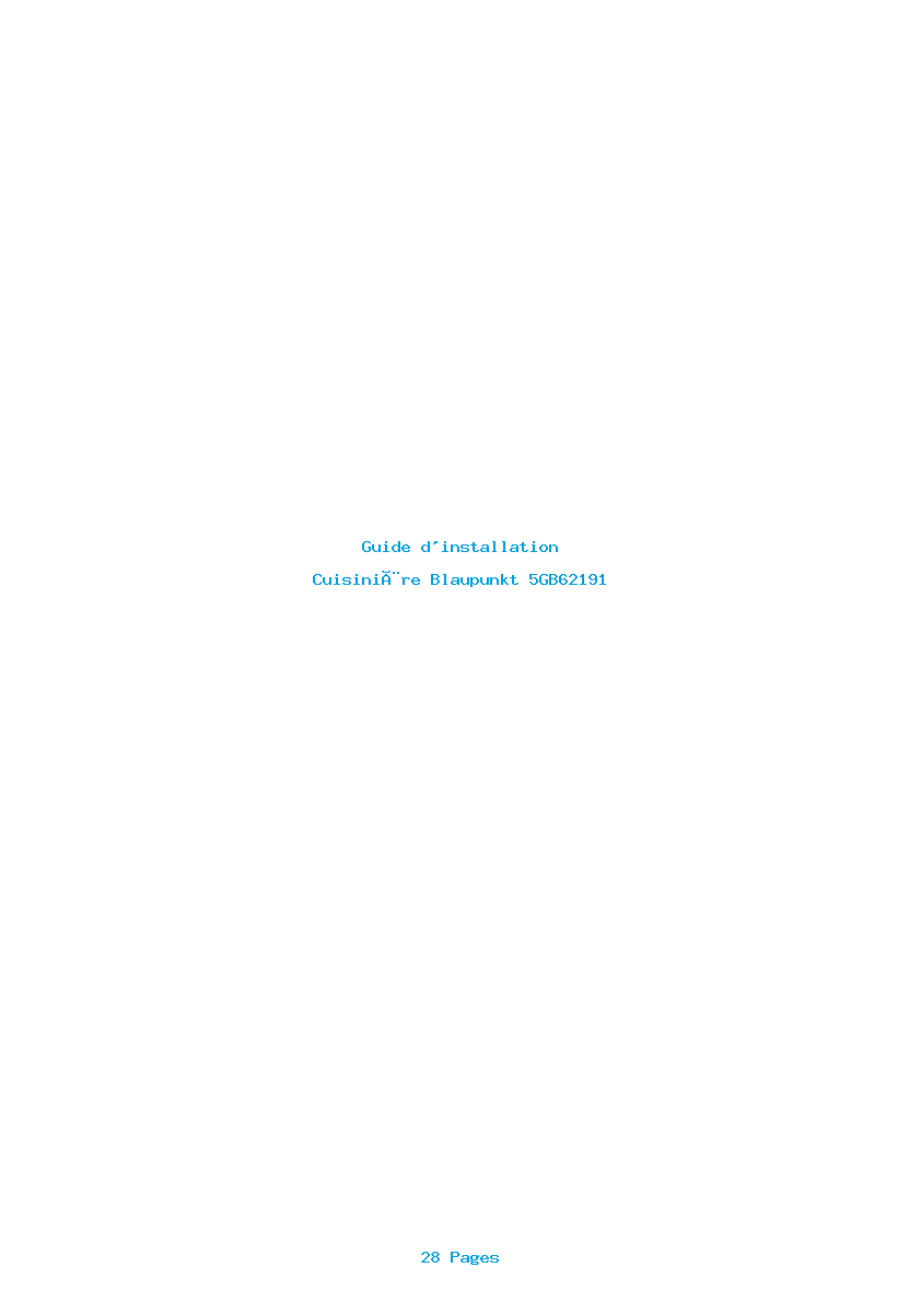 Page 1 de la notice Guide d'installation Blaupunkt 5GB62191