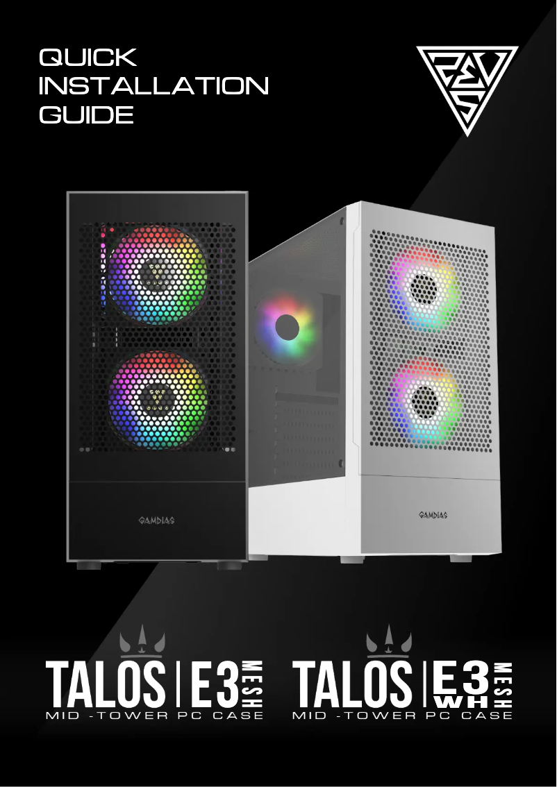 Page 1 de la notice Manuel utilisateur Gamdias Talos E3 Mesh