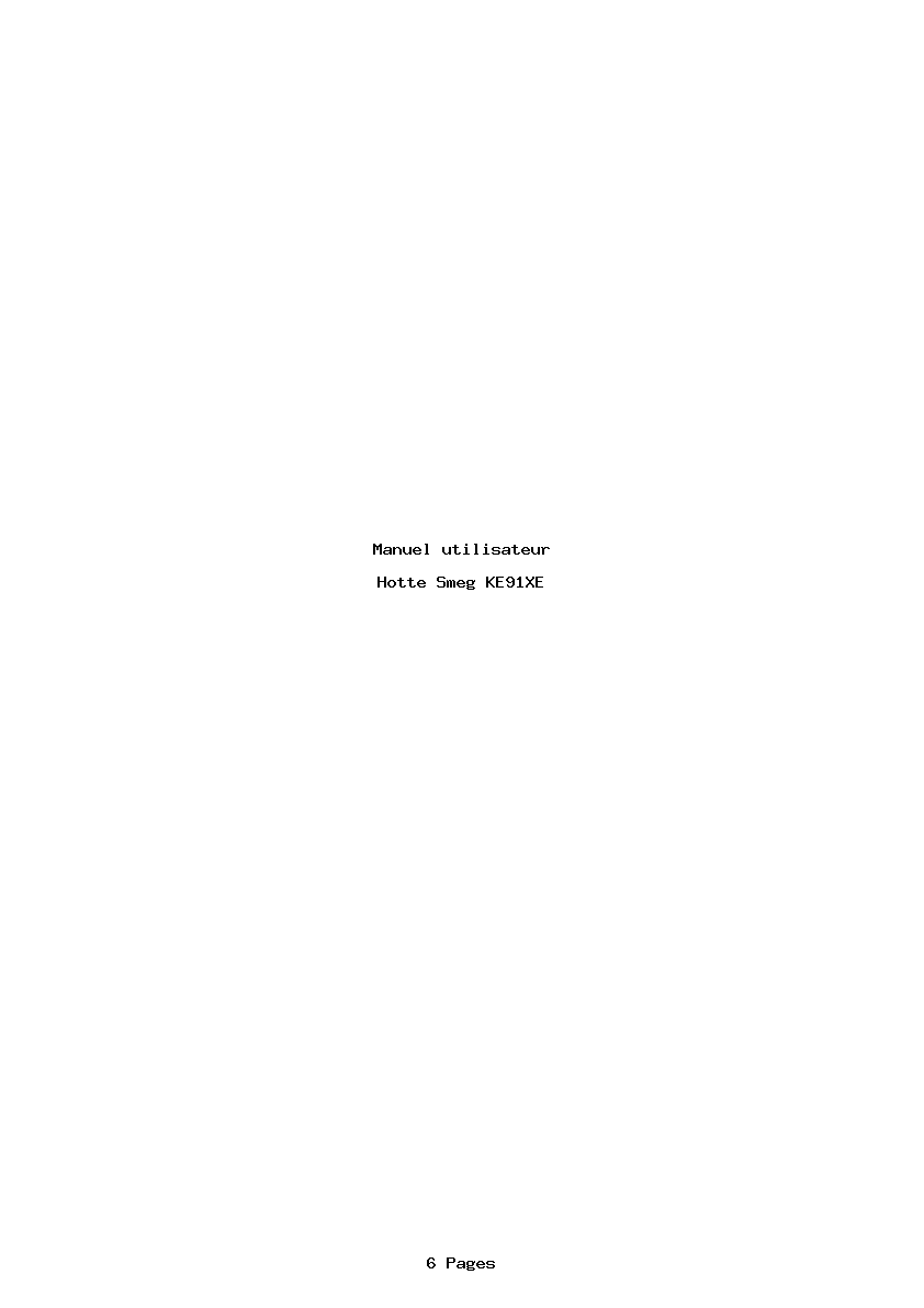 Page 1 de la notice Manuel utilisateur Smeg KE91XE