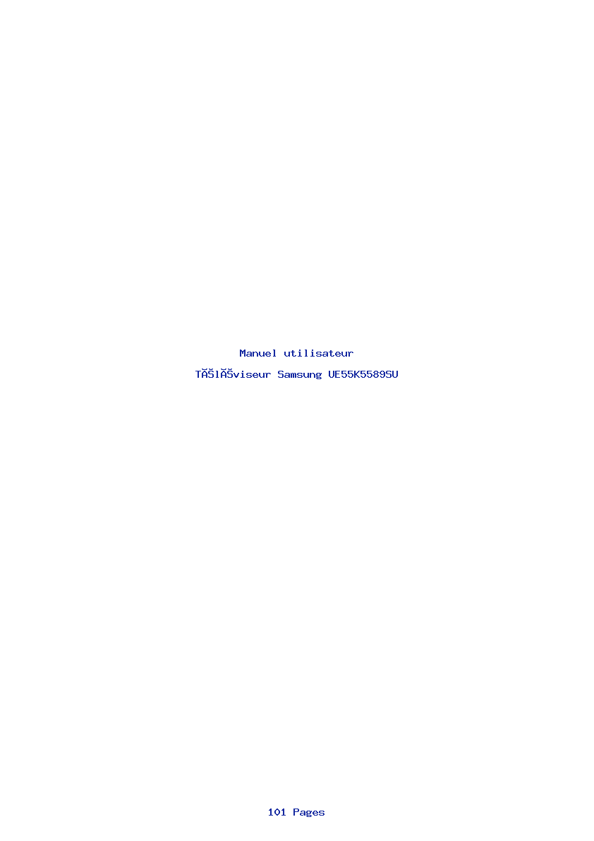 Page 1 de la notice Manuel utilisateur Samsung UE55K5589SU