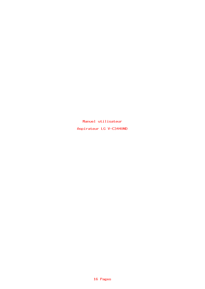 Page 1 de la notice Manuel utilisateur LG V-C3440ND