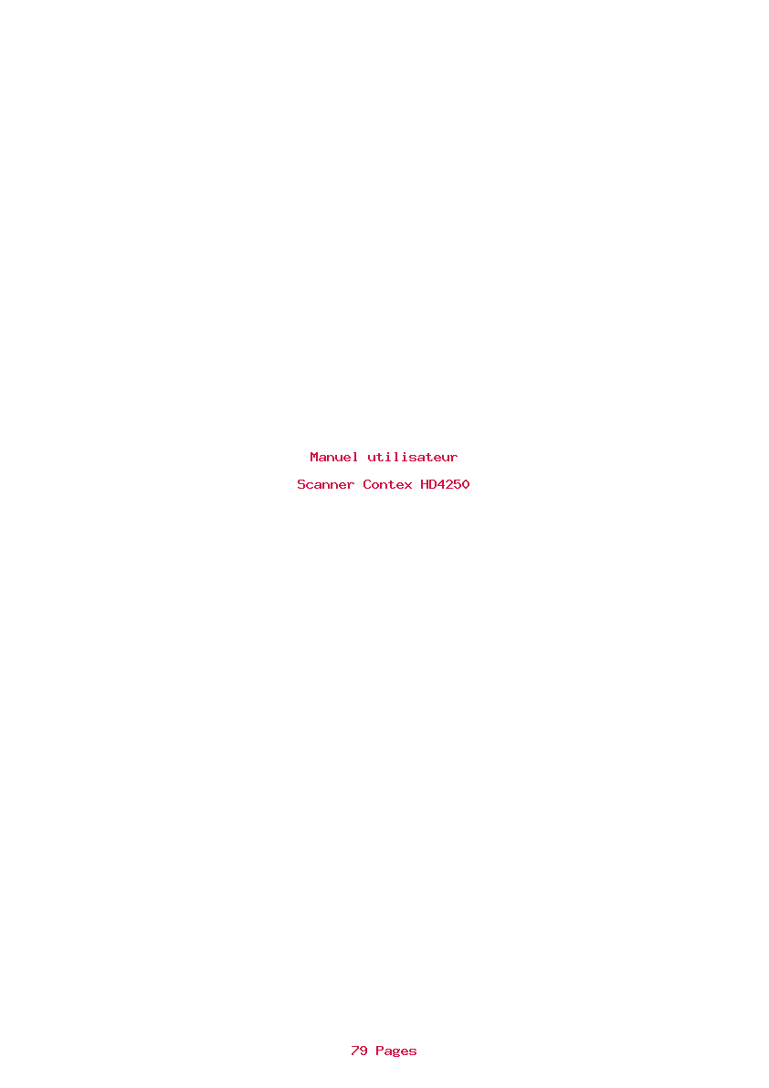 Page 1 de la notice Manuel utilisateur Contex HD4250