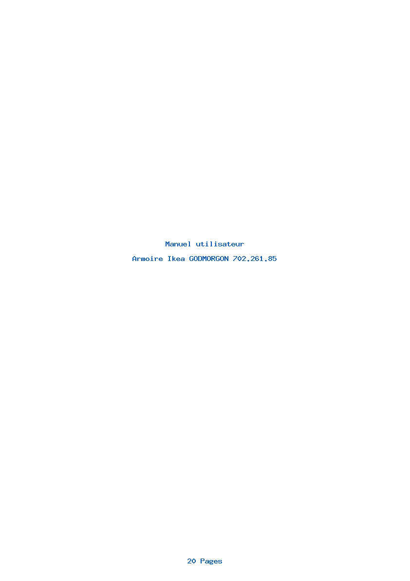 Page 1 de la notice Manuel utilisateur Ikea GODMORGON 702.261.85
