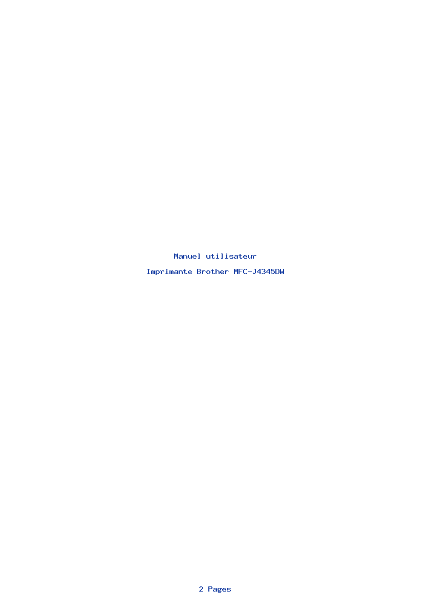 Page 1 de la notice Manuel utilisateur Brother MFC-J4345DW