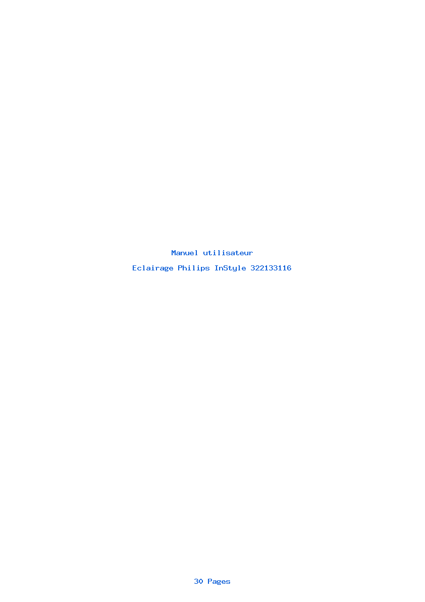Page 1 de la notice Manuel utilisateur Philips InStyle 322133116