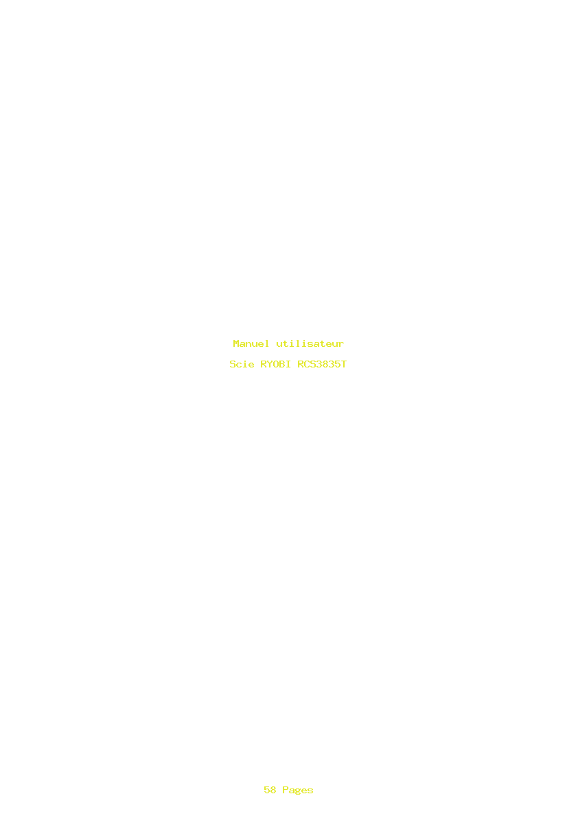 Page 1 de la notice Manuel utilisateur RYOBI RCS3835T