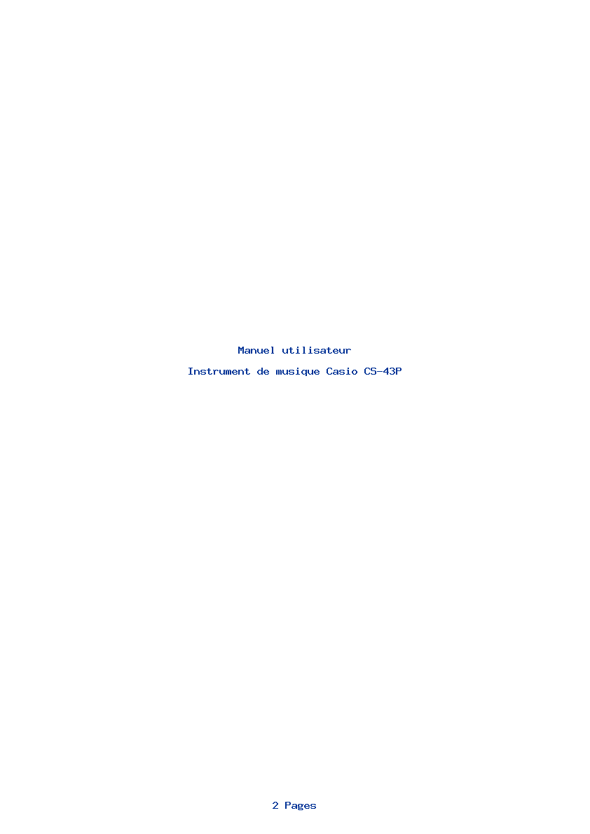 Image de la première page du manuel de l'appareil CS-43P