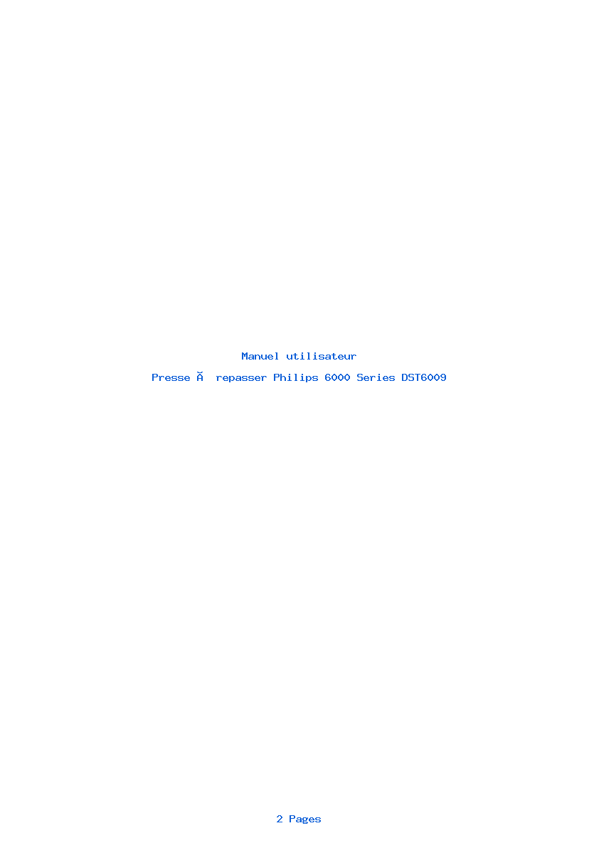 Page 1 de la notice Manuel utilisateur Philips 6000 Series DST6009