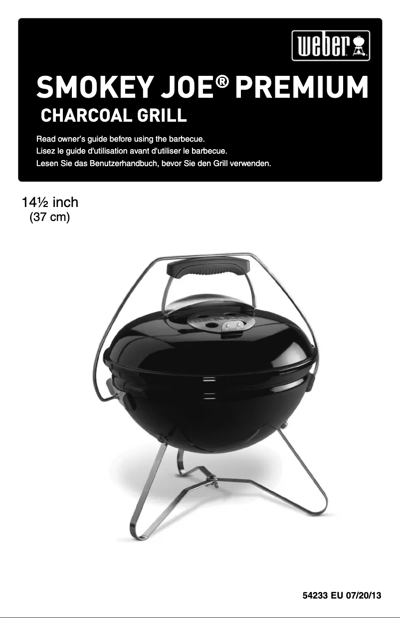 Page 1 de la notice Manuel utilisateur Weber Smokey Joe Premium Ivory