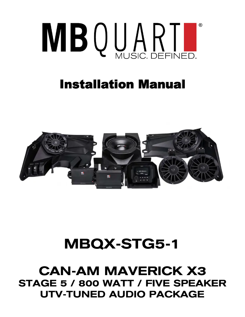 Page 1 of the manual User Manual MB Quart MBQX-STG5-1