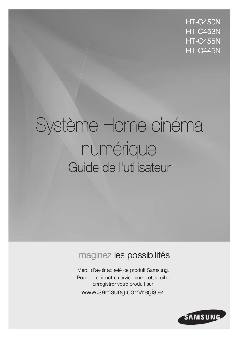 Page 1 de la notice Manuel utilisateur Samsung HT-C445N