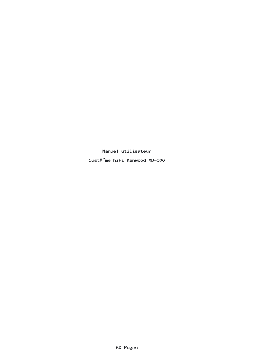 Page 1 de la notice Manuel utilisateur Kenwood XD-500