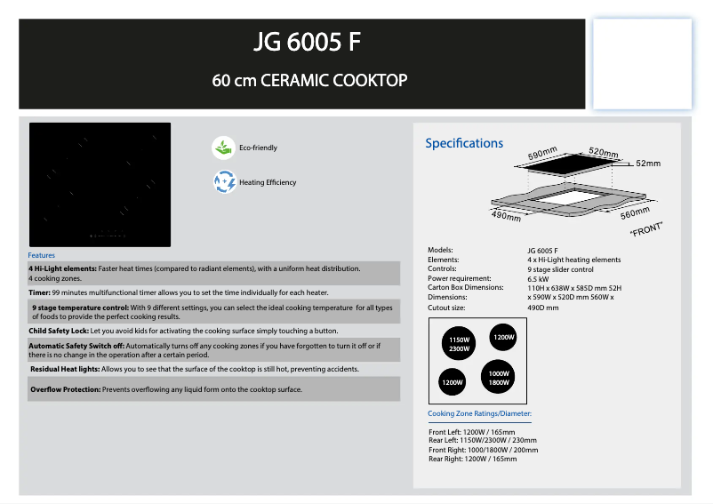 Page 1 de la notice Manuel utilisateur Silverline JG 6005