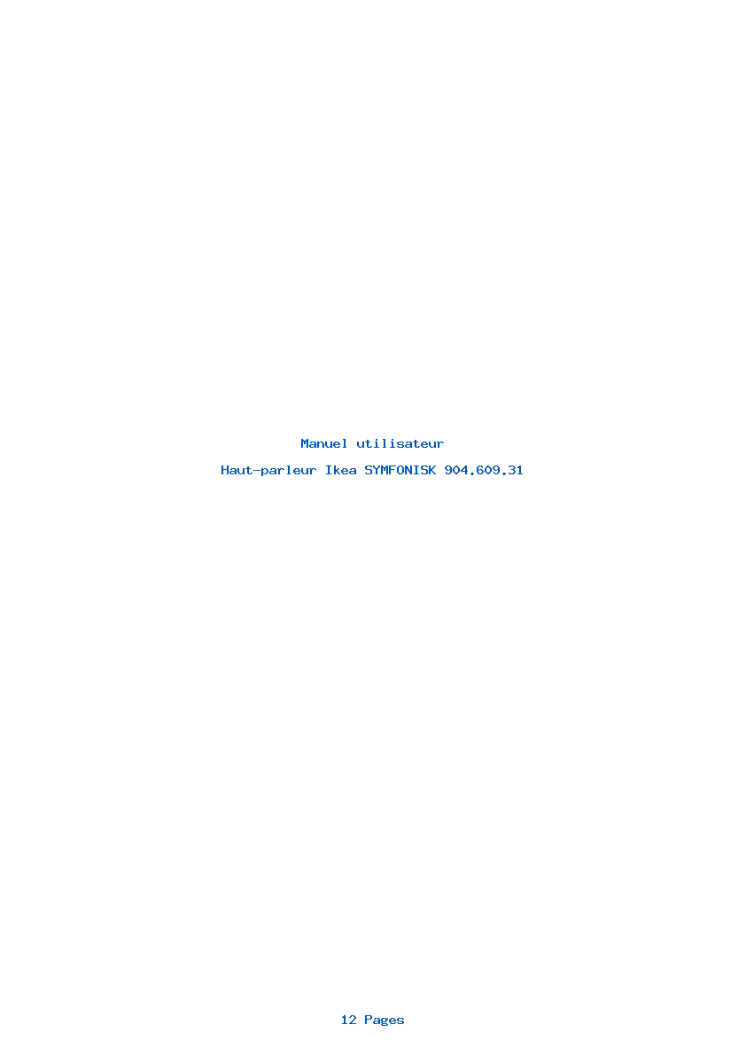 Page 1 de la notice Manuel utilisateur Ikea SYMFONISK 904.609.31