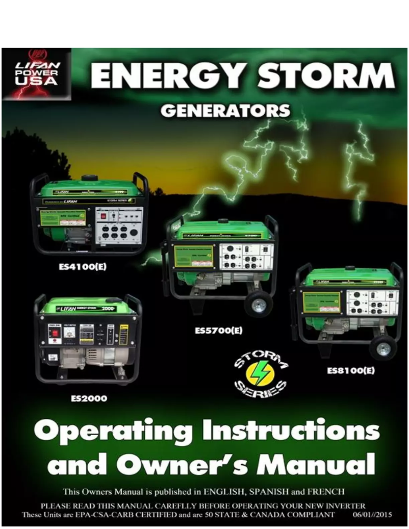 Page 1 de la notice Manuel utilisateur Lifan Energy Storm 8100E
